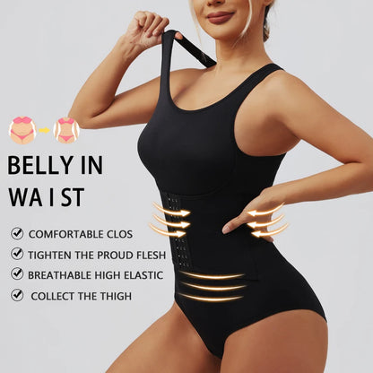 Sculpting Shapewear Bodysuit with Zip Waist Belt