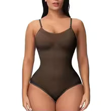 Seamless Tummy Control Shaping Bodysuit - Coffee