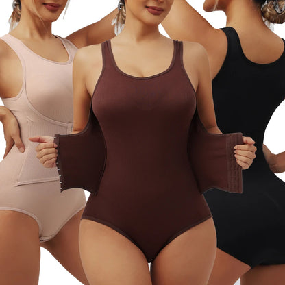 Sculpting Shapewear Bodysuit with Zip Waist Belt