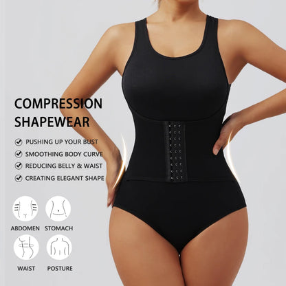 Sculpting Shapewear Bodysuit with Zip Waist Belt