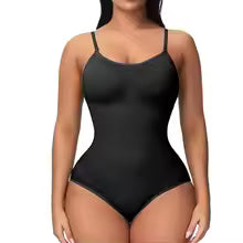 Seamless Tummy Control Shaping Bodysuit - Black