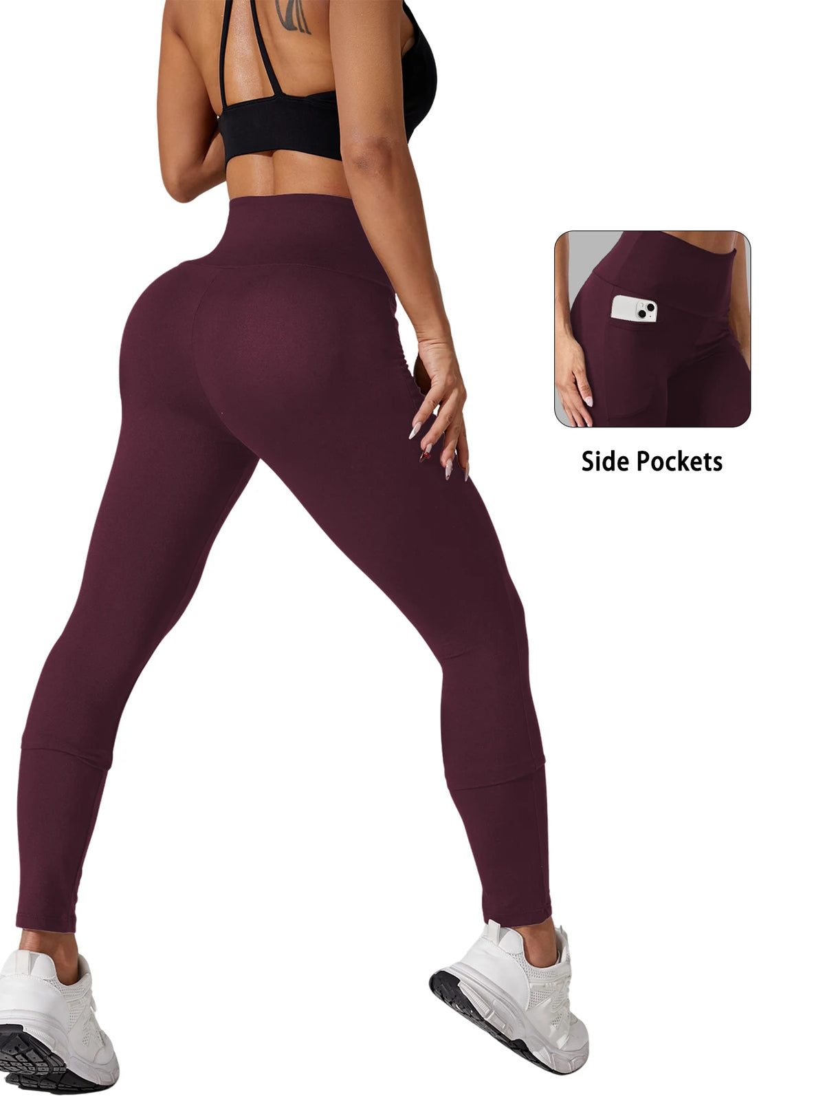 High-Waisted Tummy Control Leggings with Pockets