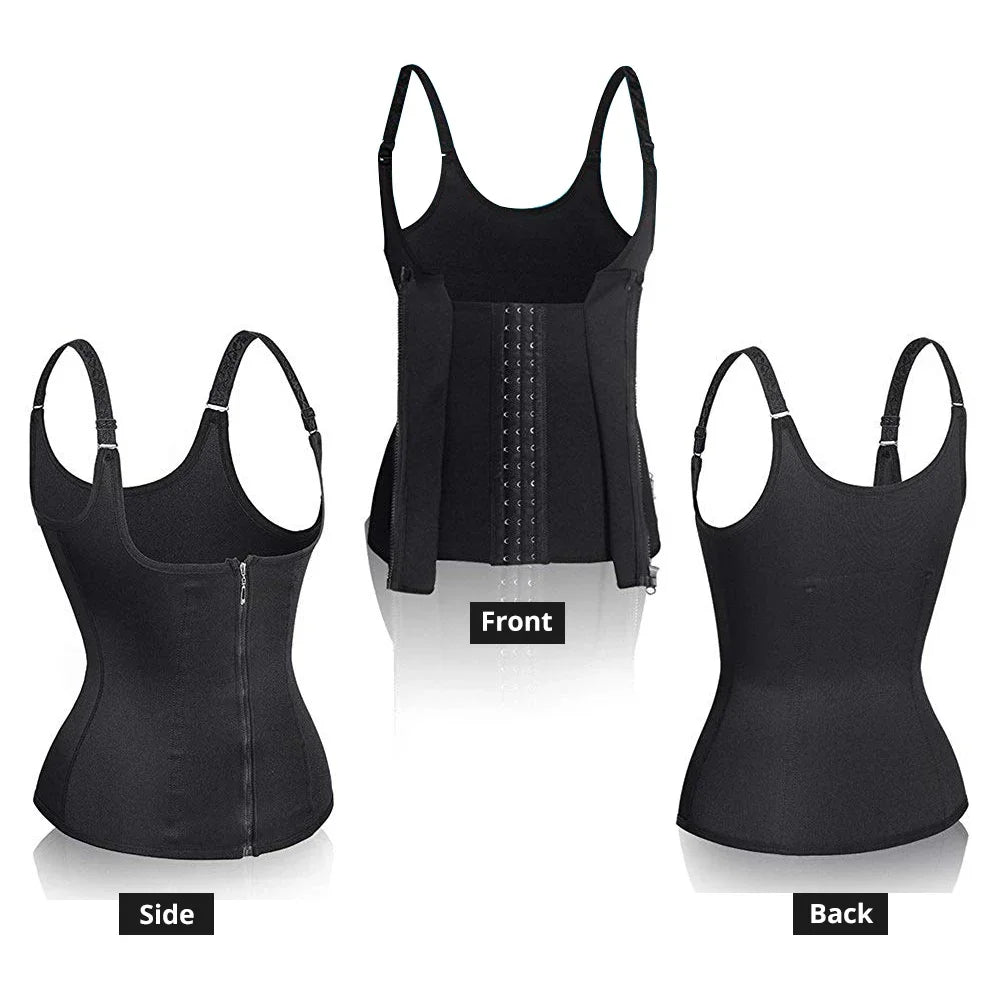 Zip-Up Waist Trainer Tank Top – Tummy Control