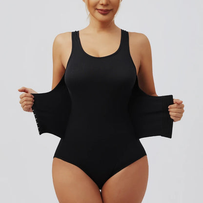 Sculpting Shapewear Bodysuit with Zip Waist Belt