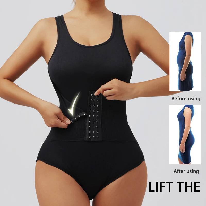 Sculpting Shapewear Bodysuit with Zip Waist Belt