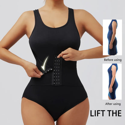 Sculpting Shapewear Bodysuit with Zip Waist Belt